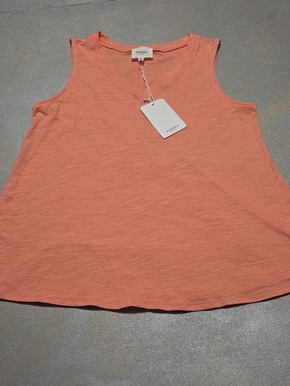Andree Peachy Coral Sleeveless V-Neck Tank
